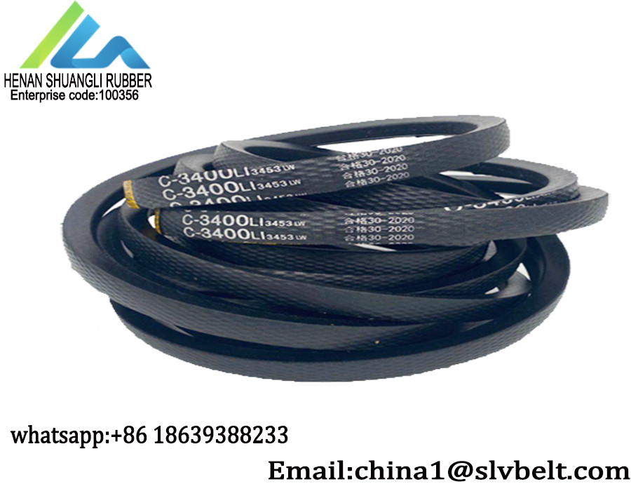 Mechanical Transmission Classical Wrapped Triangle Wear Resistance Trapezoid V Belt Length 420''-430''
